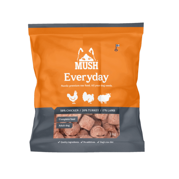 MUSH Everyday Grå med Kalkun, Kylling & Lam 3kg