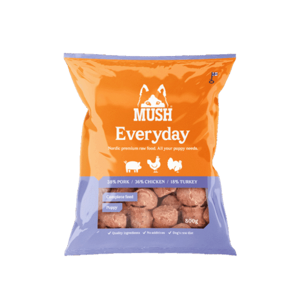 MUSH Everyday Puppy Lyslilla med Gris, Kalkun & Kylling