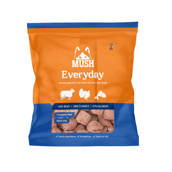 MUSH Everyday Blå med Okse, Kalkun & Laks