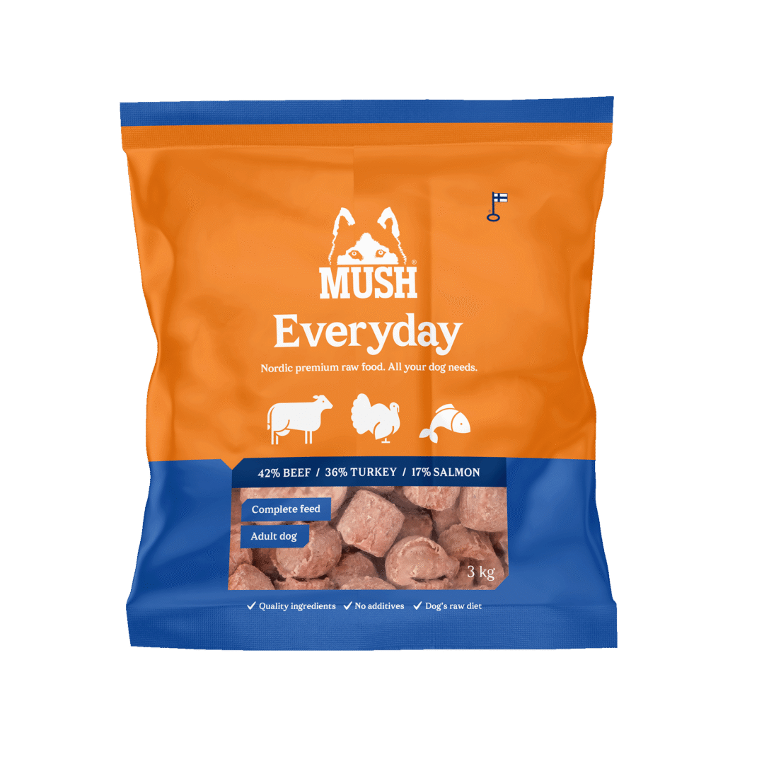 MUSH Everyday Blå med Okse, Kalkun & Laks