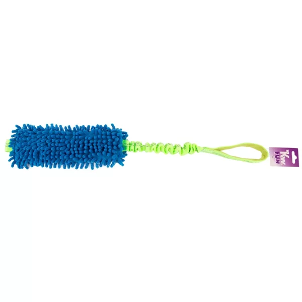 blå moppe med grøn elastik snor