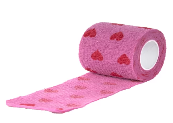 pink bandage med hjerter