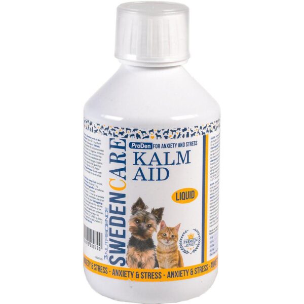 Hvid flaske med Kalm Aid fra Sweden Care
