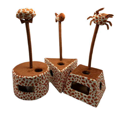 Kattelegetøj med giraf mønster