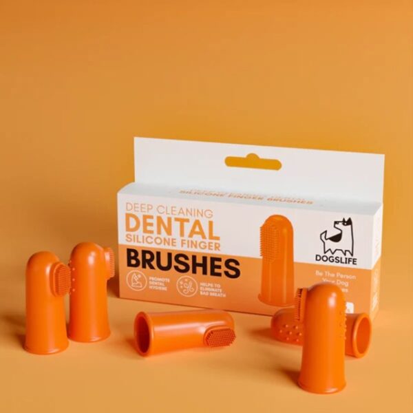 Orange finger tandbørstere