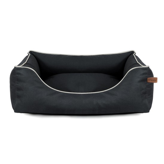 Empets Ortho Black Kodura Couch sort hundeseng med kanter