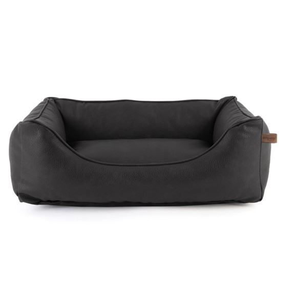 Empets Ortho Black Leather Couch hundeseng i sort læder