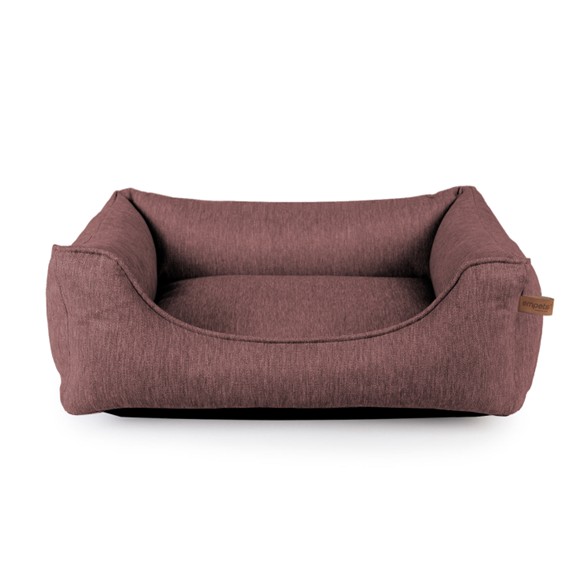 Empets Ortho Dark Red Mono Couch rød hundeseng med kanter