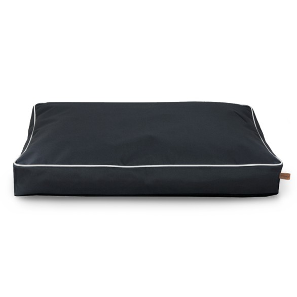 Empets Ortho Rectangular Black Kodura Mattress hundepude uden kanter i sort