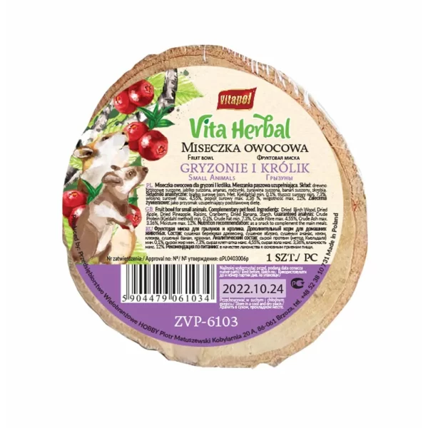 Vita Herbal Frugt Bowl 120g til forskellige gnavere