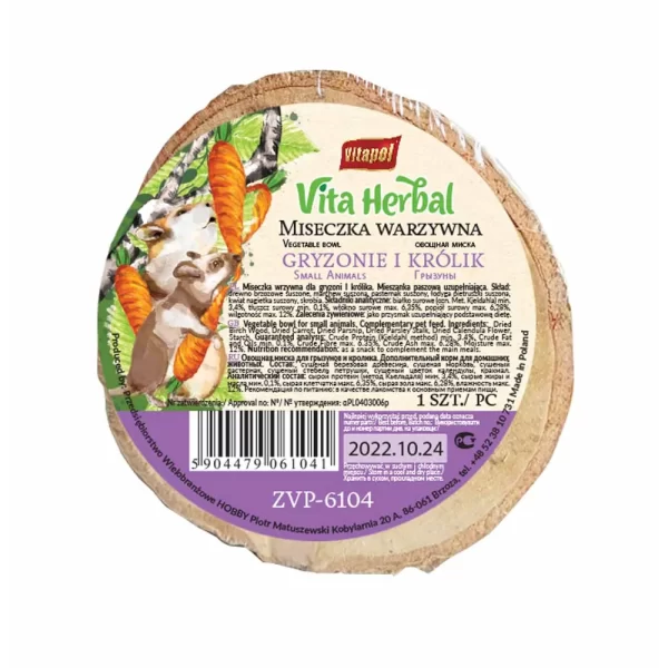 Vita Herbal Veggie Bowl 120g tørret snack til gnavere