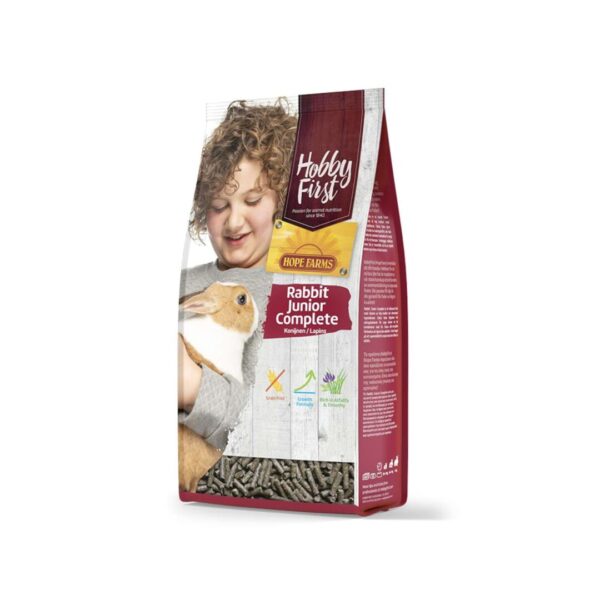 Hobbyfirst Kanin Junior Komplet 1.5kg i en hvid og rød pose