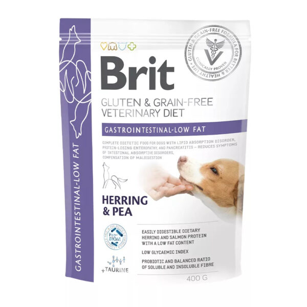Brit Veterinary Diet - Dog - Gastrointestinal-Low fat. Foder til hunde med akutte eller kroniske maveproblemer.