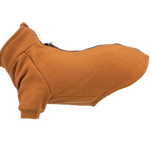 Trixie CityStyle Amsterdam sweatshirt til hunde i rustfarve med varmende, ru inderside og gennemgående lynlås.