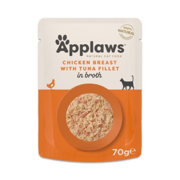 Applaws Kyllingebryst med tun i bouillon 70g til katte