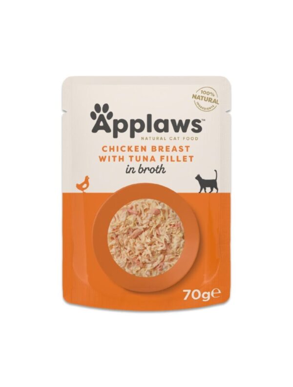 Applaws Kyllingebryst med tun i bouillon 70g til katte