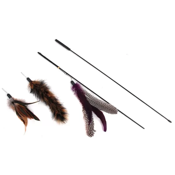 drillepind med fjer 95 cm legetøj til katte