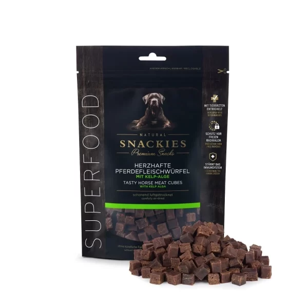 Snackies Hestecubes med Kelp 170g i sort pose til hunde