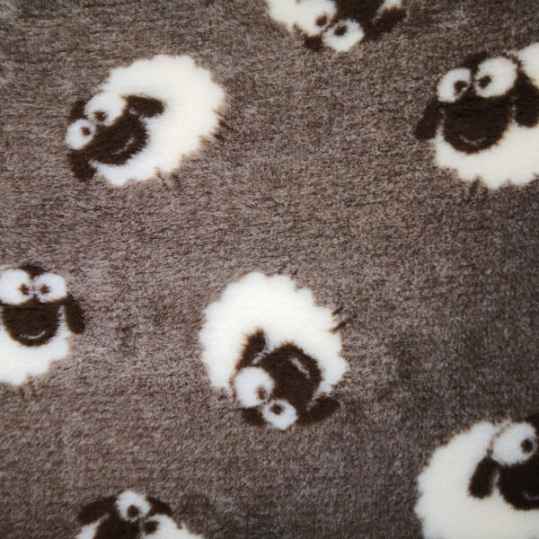 brunt vetbed med får til hunde