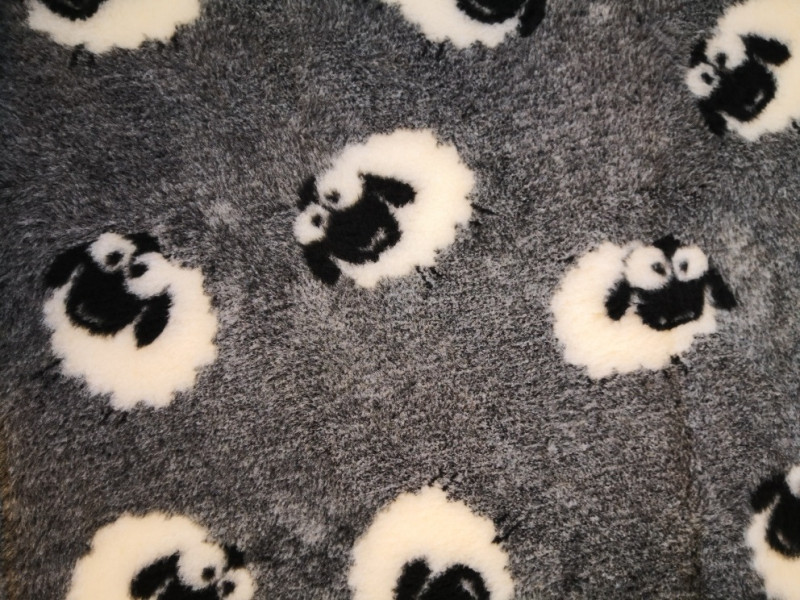 vetbed grå med får til hunde