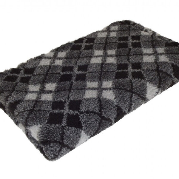 vetbed med grå tern til hunde