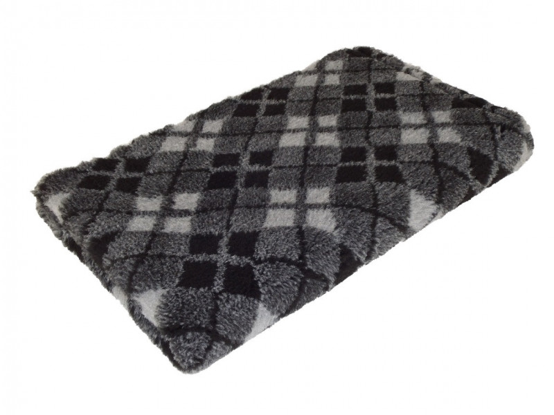 vetbed med grå tern til hunde