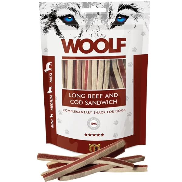 woolf long beef and cod sandwich til hunde