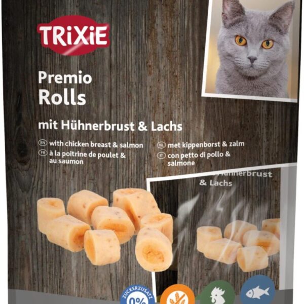 trixie premium rolls med kylling og laks til katte
