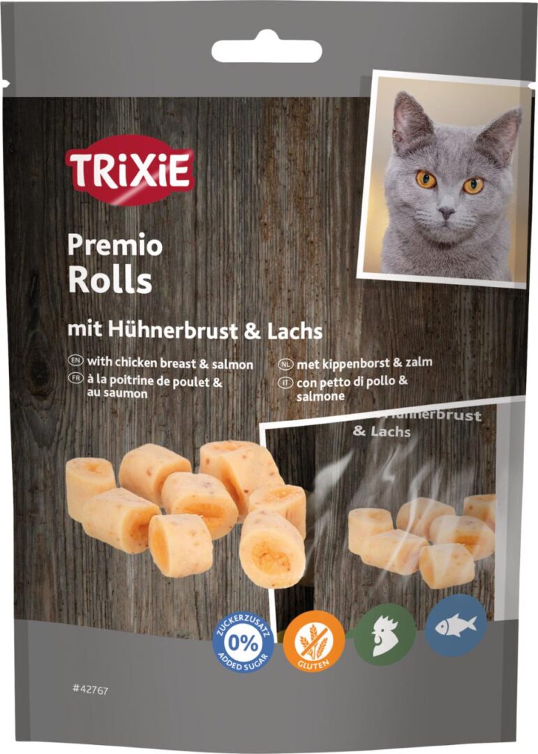 trixie premium rolls med kylling og laks til katte