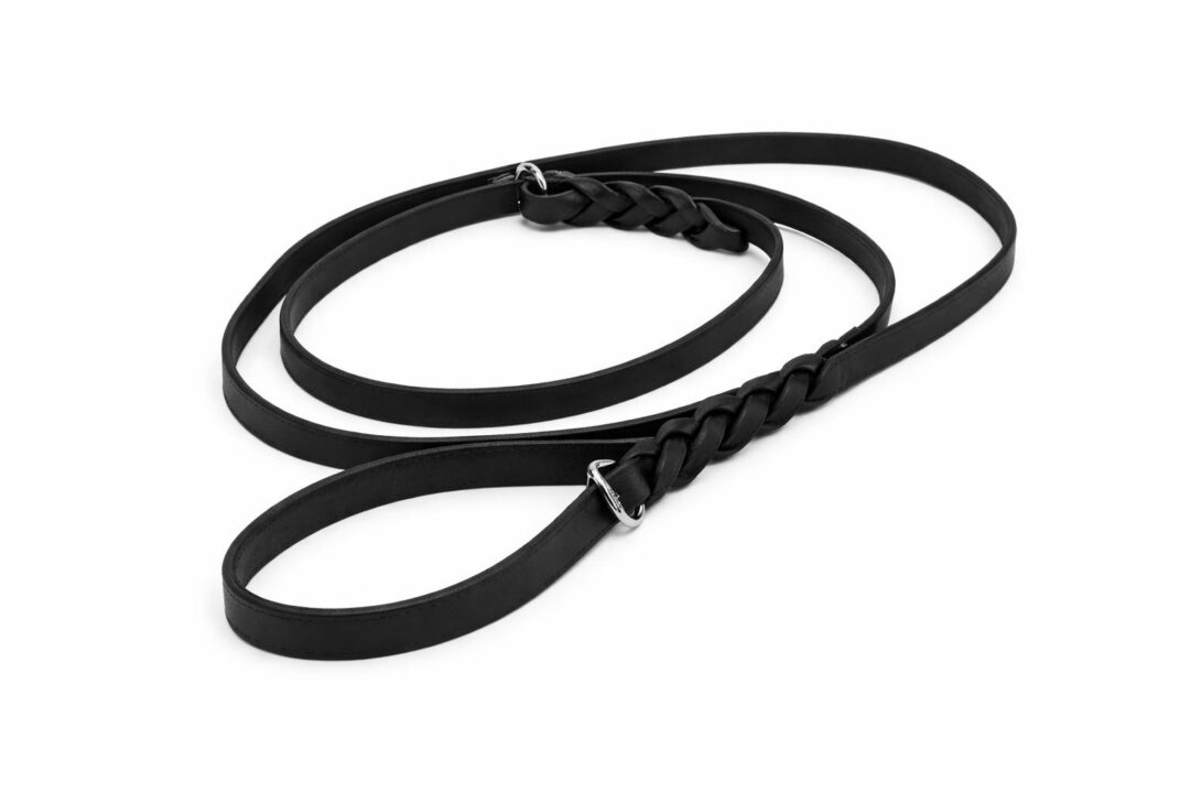 Retrieverline med flet i sort 210 cm