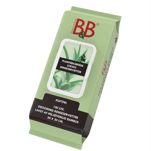 renseservietter fra B&B i bambus med 100 stk i pakken