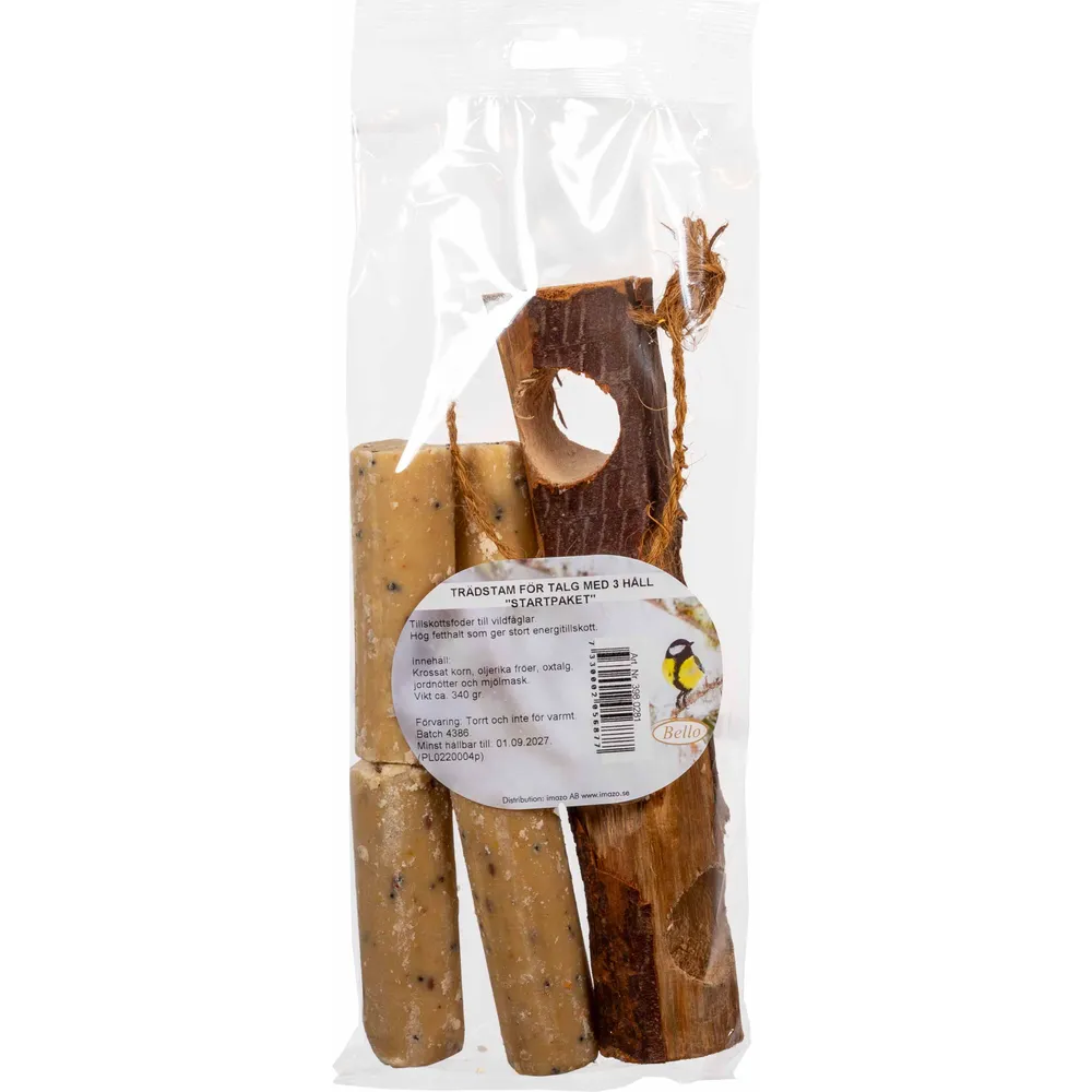 startpakke med 4 fedtstave og holder til vildtfugle