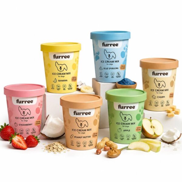 Furree Ice Cream alle varianter i farverige bøtter