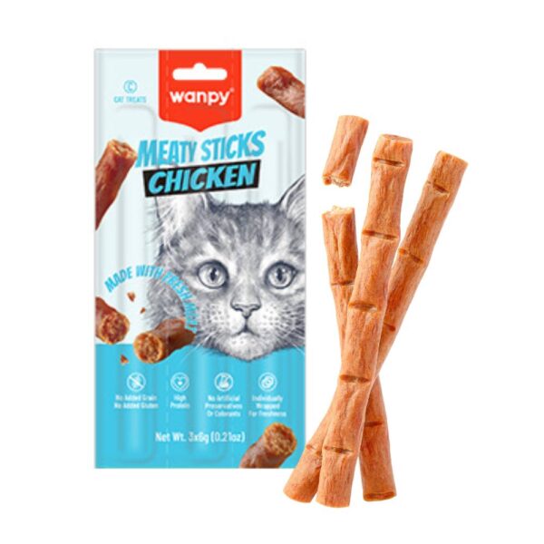 Wanpy Cat Meaty Sticks Chicken 3x6g