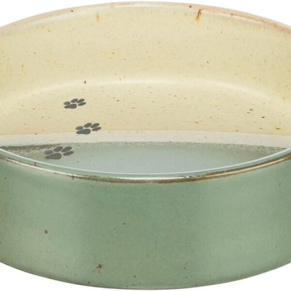 Trixie Grøn/Beige Keramik Katteskål Ø12cm